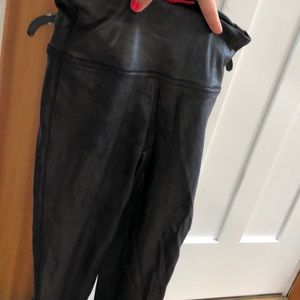 Black faux leather leggings